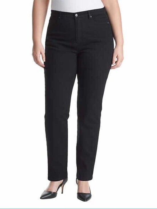 Gloria Vanderbilt Denim - GLORIA VANDERBILT AMANDA 1644310 BLACK TAPERED LEG JEANS SZ 14